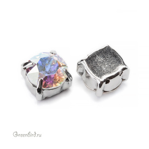 1088 Chaton SS39 в оправе, родий – Crystal AB (#001AB)