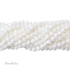 Бусины круглые 12 мм, белый перламутр, нить (#SVA-PRL-333)