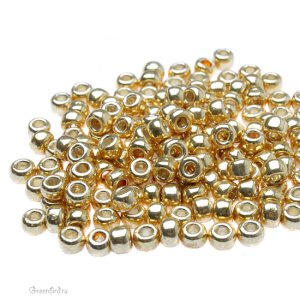 Бисер TOHO Round 6/0 гальванизированный золотой (#557), 10 г