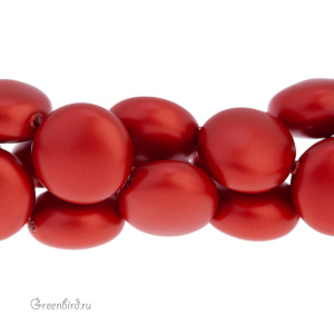 Swarovski 5860 Жемчуг плоский 14x8 мм, красный бархат (#2027), 1 шт.