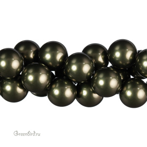 Swarovski 5811 Жемчуг с расширенным отверстием 12 мм, темно-зеленый (#814), 1 шт.