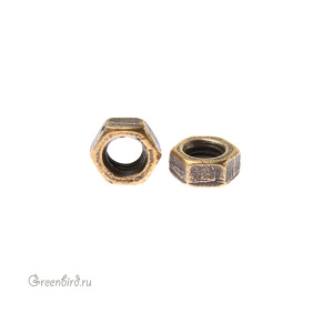 "Стимпанк", бусина, ант. латунь, 1 шт (#Л1403)