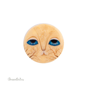 Авторский кабошон, ручная роспись (#JN3-14-3)