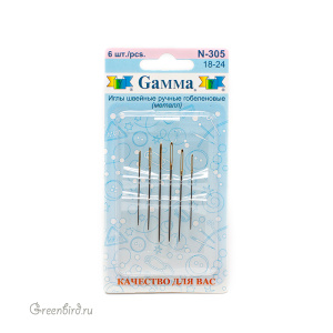 Иглы швейные гобеленовые Gamma №18-24, уп. 6 шт. (#N-305)