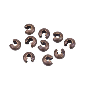 Бусина на кримп гладкая, ант. латунь, уп. 10 шт. (#CBC04ABP-10)