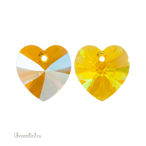 Swarovski 6228 подвеска Сердце 18 мм, светлый топаз с мерцанием (#226SHIM), 1 шт.