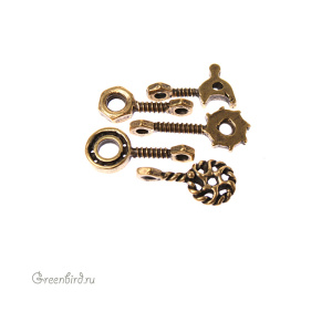 "Стимпанк", подвеска, ант. латунь, 5 шт. (#Л1430)