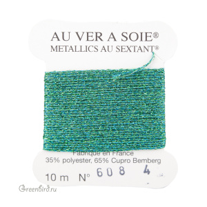 Металлизированная нить Tresse #4 AVAS, зеленый меланж, 10 м (#4-608)