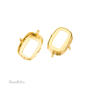 4568 Оправа для ювелирного кристалла Cushion Fancy Stone 18х13 мм, золото