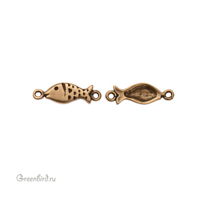 JBB Коннектор "Рыбка", ант. латунь (JB-7375)