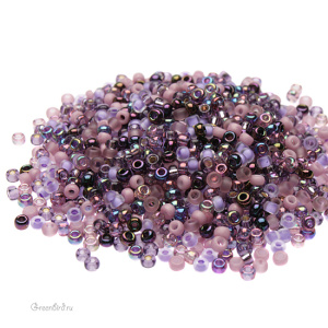Бисер японский круглый MIYUKI Round 11/0, микс Lilacs (#MIX01), 10 г