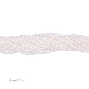 Жемчуг пресноводный "Рис" 4,5х3,5 мм, молочный, нить (#2430)