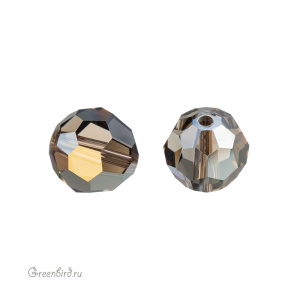 Swarovski 5000 Бусина круглая 8 мм, черный алмаз золотистая дымка (#215GSHA), 1 шт.