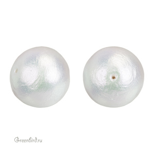 Хлопковый жемчуг 25 мм, Rich White, 1 шт. (#CTP001-25-RichWhite)