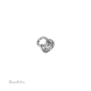 Наконечник-каллот для цепочки с шариками, родий, 1 шт. (#SV1701-CLTT13R)