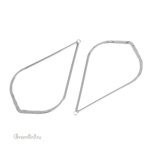 Подвеска-рамка большая, родий, 1 шт. (#SVA-FRAME-05R)