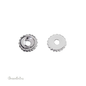 Бусина-разделитель, родий, 1 шт. (9K468), Корея