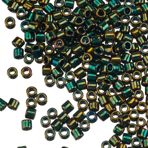 Бисер TOHO Treasures #3 (8/0) металлизированный золотом, Iris - Green (#507), 10 г