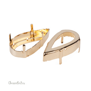 4322 Оправа для Teardrop 30х15 мм, томпак/золото