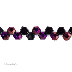 Honeycomb Jewels bead 6mm граненые, Chiseled Brown Flare, 30 шт. (#23980/23001)