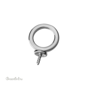 Коннектор-бейл для вклеивания, родий, 1 шт. (#SV1701-B052-R)