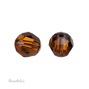Swarovski 5000 Бусина круглая 8 мм, дымчатый топаз (#220), 1 шт.