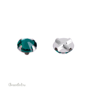 Swarovski 53103 Роза Монтис SS30, серебро, изумруд (#205), 1 шт.