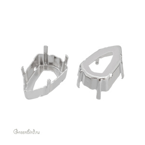 4707 Оправа для ювелирного кристалла Slim Trilliant FS 18,7х11,8 мм, платина