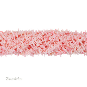 Бусины из коралла, светло-розовый, нить (#SV-CORAL-01)