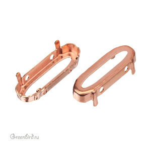 4161 Оправа для ювелирного кристалла Long Classical Oval FS 21х7 мм, томпак