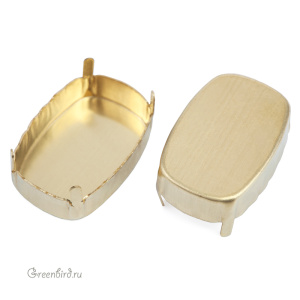 4568 Оправа без отверстий для Cushion Fancy Stone 27x18 мм, латунь