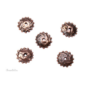 "Вальс цветов", бусина, ант. бронза, 1 шт (#0810)