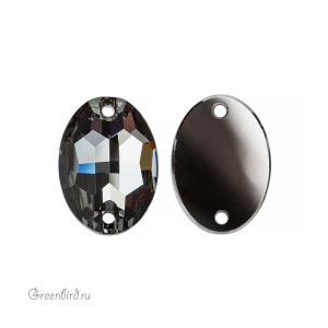 Swarovski пришивные 3210 Овал 10х7 мм, серебряная ночь (#001SINI), 1 шт.
