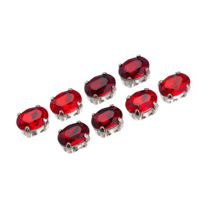 Crystalbird Микс кристаллов 4120 6x4 мм, родий, оттенки красного (#MIX19), уп. 8 шт. 