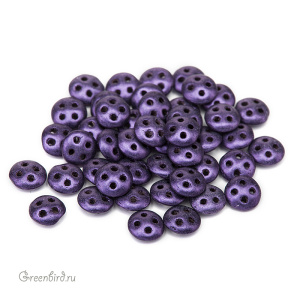 Quadra Lentil 4 отверстия 6mm, Metallic Suede Purple, 5 гр (#79021MJT)