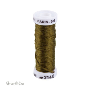 Шелковая объемная нить Au Ver a Soie Soie de Paris, хаки, 5 м (#2146)