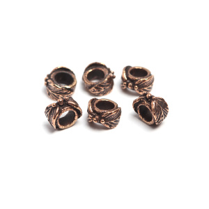 "Шелест листвы", бусина, ант. бронза, 1 шт (#3134)