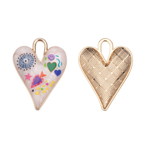 Подвеска с эмалью "Сердечко", золото, синий, 1 шт. (#SV1701-Pendant-200)