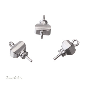 Компонент для вклеивания жемчуга, матовый родий, 1 шт. (9M1447), Корея