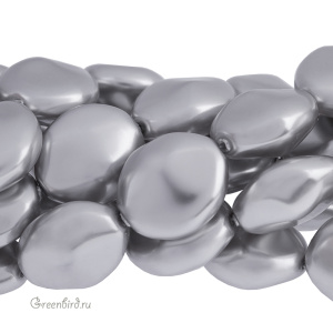 Swarovski 5842 Жемчуг барочный плоский 14 мм, светло-серый (#616), 1 шт.