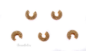 Бусина на кримп "Звёздная пыль", золото, 1 шт. (#CBC04GP-1)