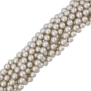 Crystalbird Жемчуг круглый 10 мм, миндаль, нить (#506)