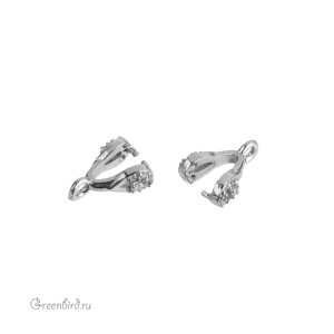 Бейл с фианитами, родий, 1 шт. (#SVA-BAIL-43R)