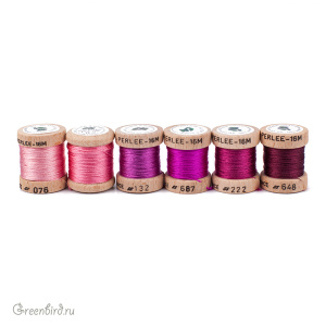 Набор шелковых нитей AVAS Soie Perlee® 6 Nuances — Rose