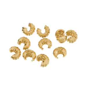 Бусина на кримп рифленая, золото, уп.10 шт. (#CBC04GP-2-10)