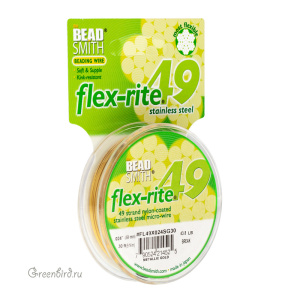 Тросик Flex-Rite 49 – 0,6 мм, матовое золото #FL49X(024SG)30