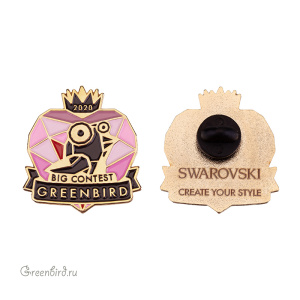 Брошь пин металлический "Greenbird Big Contest 2020"