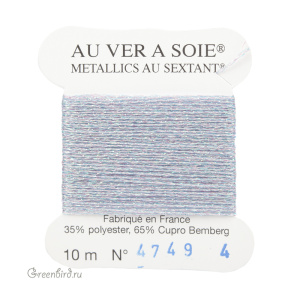 Металлизированная нить Tresse #4 AVAS, меланж сиреневый AB, 10 м (#4-4749)