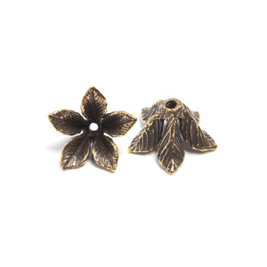 "Шелест листвы", чашечка, ант. латунь, 1 шт. (#Л3116)