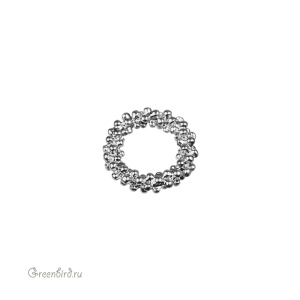 Коннектор-кольцо "Венок" 15 мм, матовый родий, 1 шт. (9M589), Корея